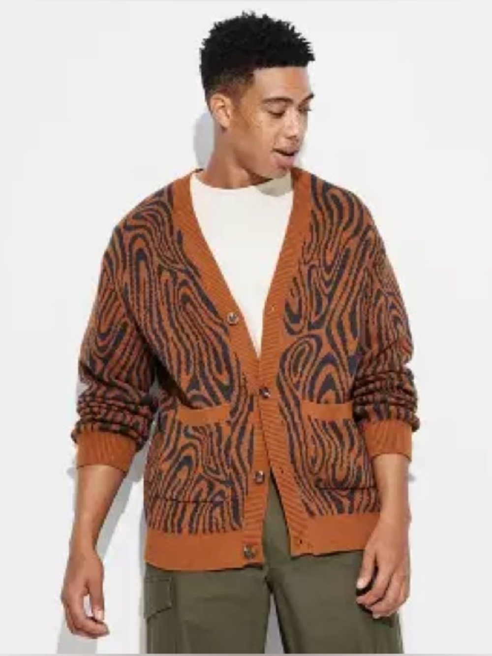 Original Use Men’s Grandpa V-Neck Cardigan Button-Up Sweater Size Large